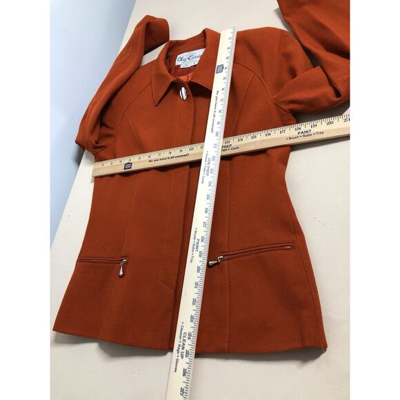 Oleg Cassini Women Jacket 6 Mob Wife 5 Hidden Buttons Front Office Siren Lined - Picture 8 of 10